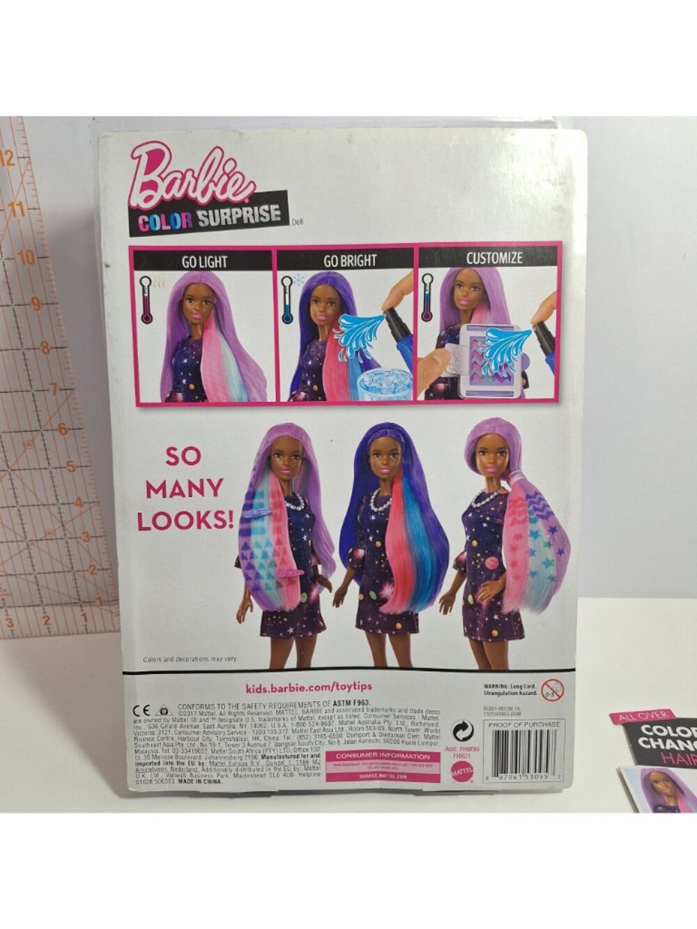 Barbie Color Change Surprise Doll Purple Hair Space Dress Damaged Box - Picture 3 of 12